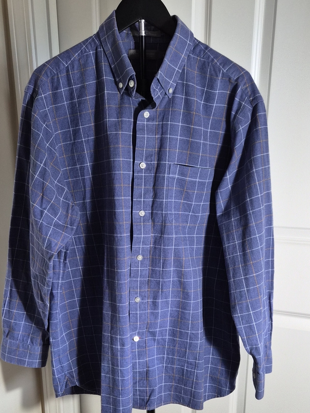 Daniel Cremieux Signature Collection Blue Windowpane Button-Down Shirt